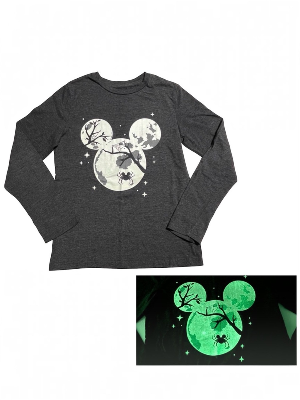 Disney Glow-in-the-dark spooky shirt Kids Large 10/12 years